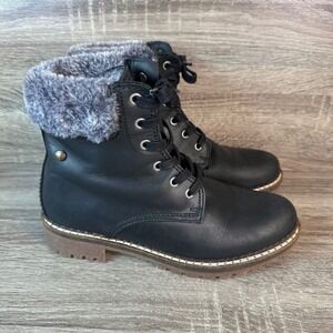 Pajar Canada Panthil Boots Womens 9-9.5 / 40 Black Leather Waterproof Combat